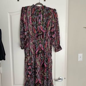 NWT Elan Cluny Paisley Tiered Dress